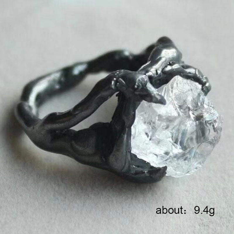 Anillo de aniversario de boda vintage con diseño de piedra único, joyería bohemia, anillos de cóctel de moda para mujer, venta al por mayor