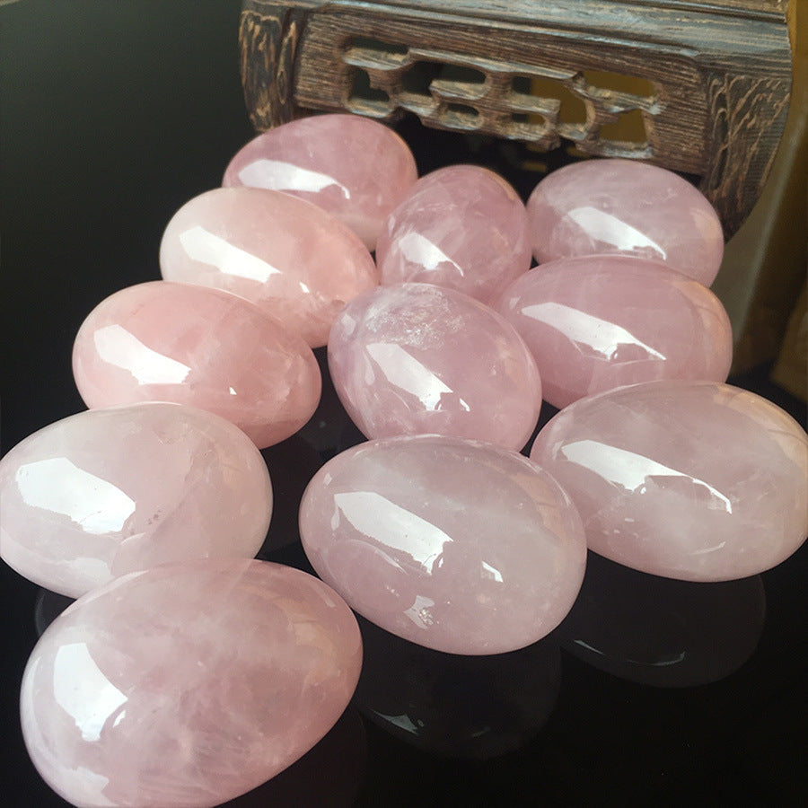 Huevo de cristal de cuarzo rosa natural
