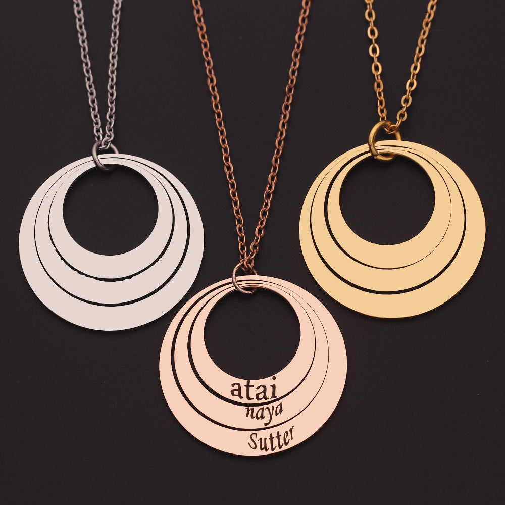 Collar Personalizado con Tres Iniciales de Acero Inoxidable para Nombres
