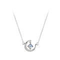 Collar con piedra lunar en forma de luna