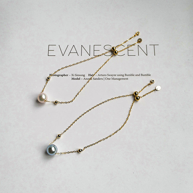 Salzwasserperle Echtes Hanf Einzelarmband 14K Gold