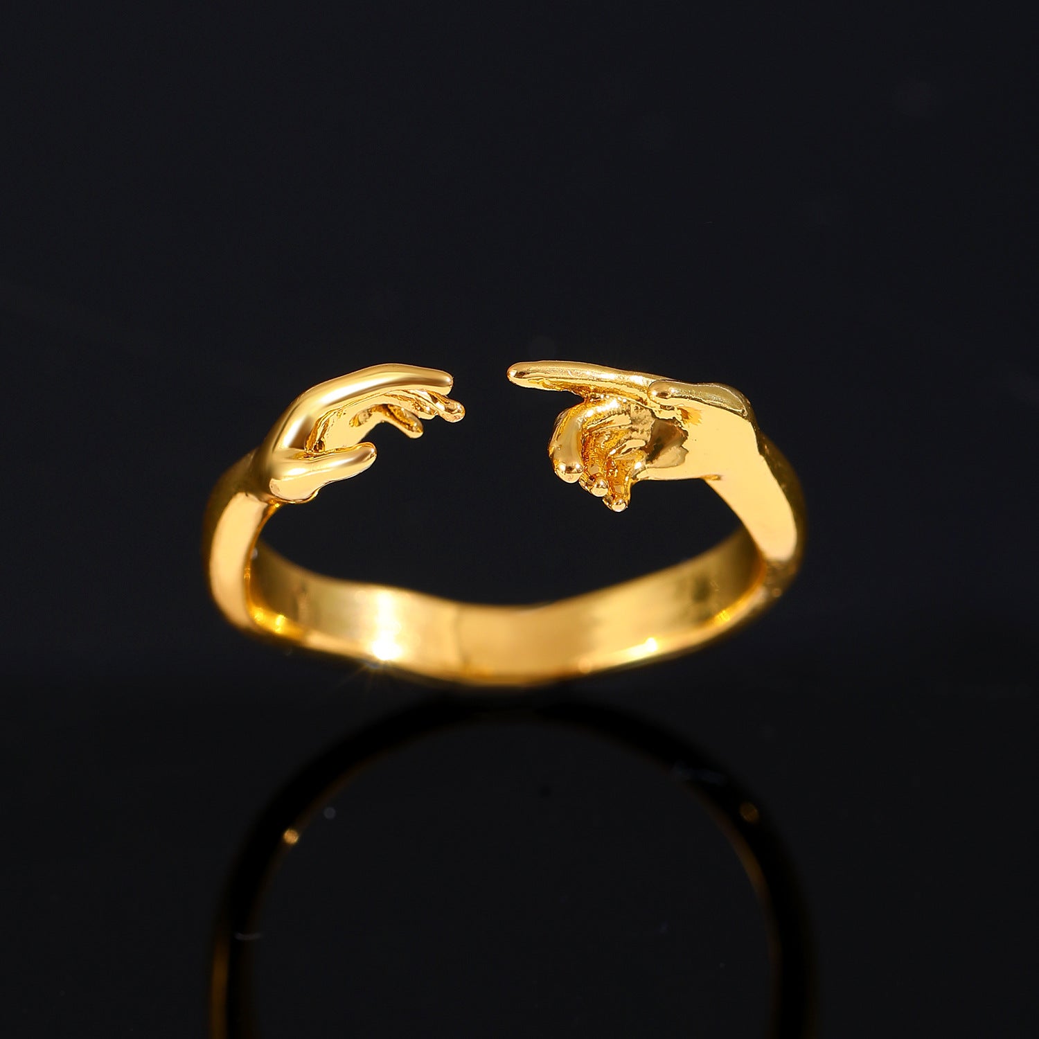 Anillos Abiertos Ajustables de Dos Manos Anillo de Moda con Personalidad para Joyería de San Valentín