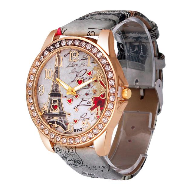 Neue Vintage Paris Eiffelturm Damen Quarz Uhr Frauen Mädchen Damen Studentinnen Lässige Armbanduhr Relojes
