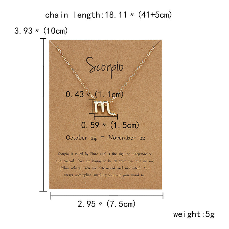 12 Constellation Zodiac Sign Necklaces Chokers For Women Girls