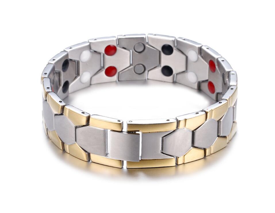 Pulsera de titanio magnética 4 en 1 de bioenergía para hombre, pulsera retorcida magnética saludable para la artritis