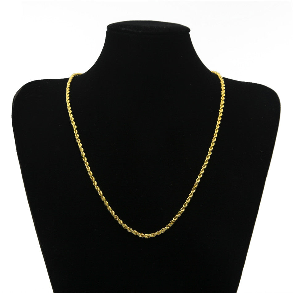 Hip Hop Rapper Kette 3mm Gold Silber Halskette für Herren