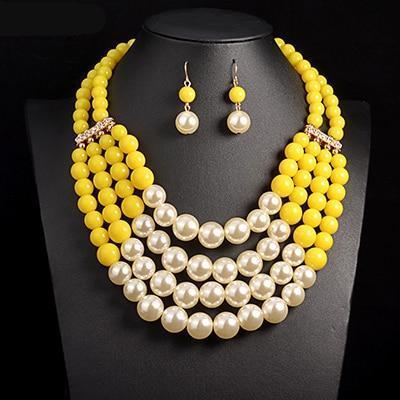 Mehrteiliges Schmuckset im Bohème-Stil mit simulierten Perlen