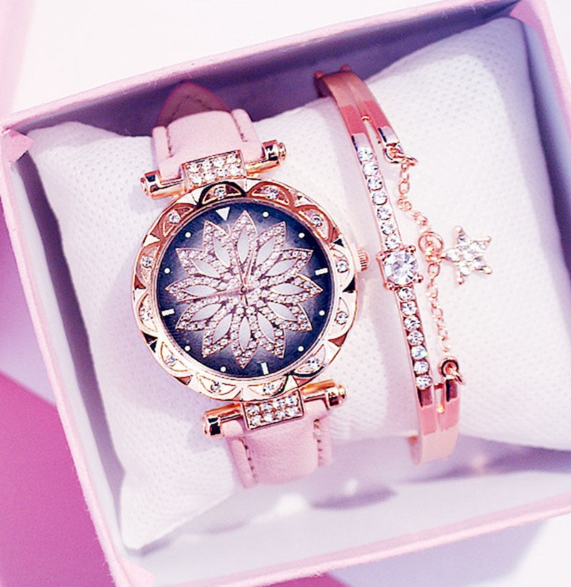 Reloj de cuarzo informal giratorio para mujer, estilo red