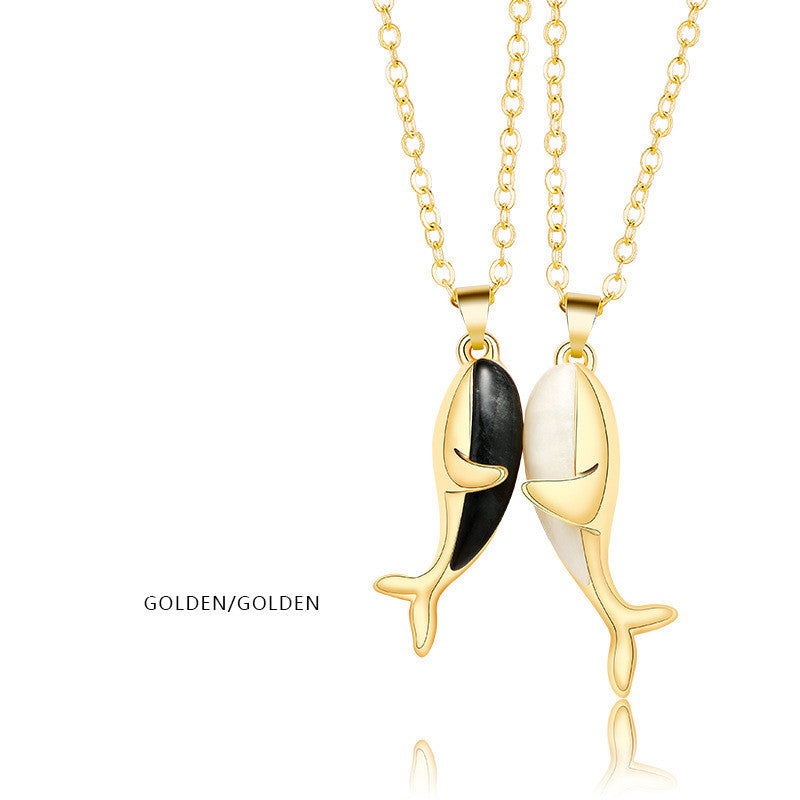 Palm Couple Necklace Magnet Attracts Handshake Clavicle Chain Necklace