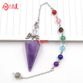 Naturstein Kristall facettiertes Wicca Pendel Pyramide Heilung Reiki Chakra Wünschelrute Anhänger Paar Halskette