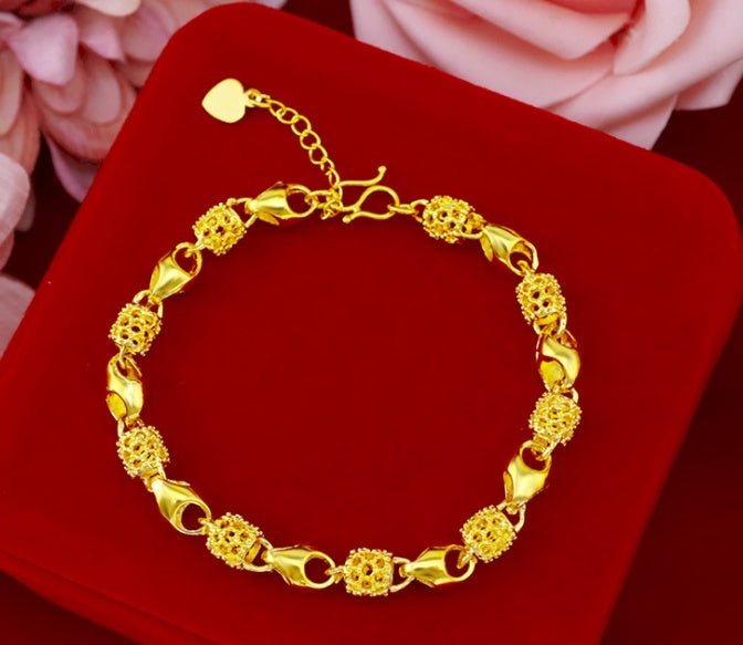 Pulsera de latón chapado en oro