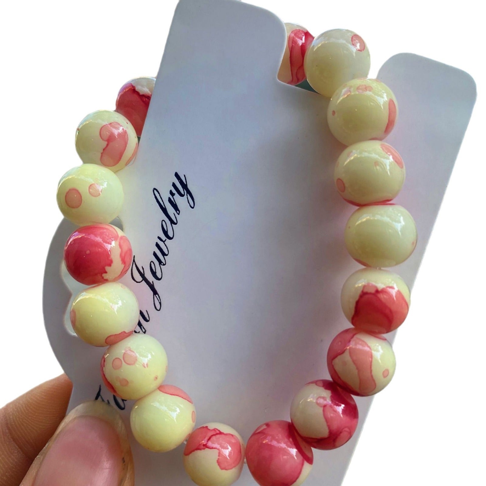 Pulsera de cristal, pulsera de cerámica, caja de regalo de porcelana azul y blanca
