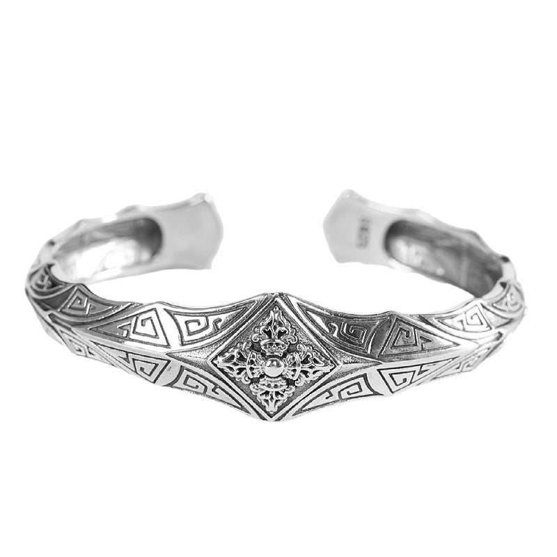 Pulsera Retro Vajra para hombre, pulsera Punk de plata, de personalidad