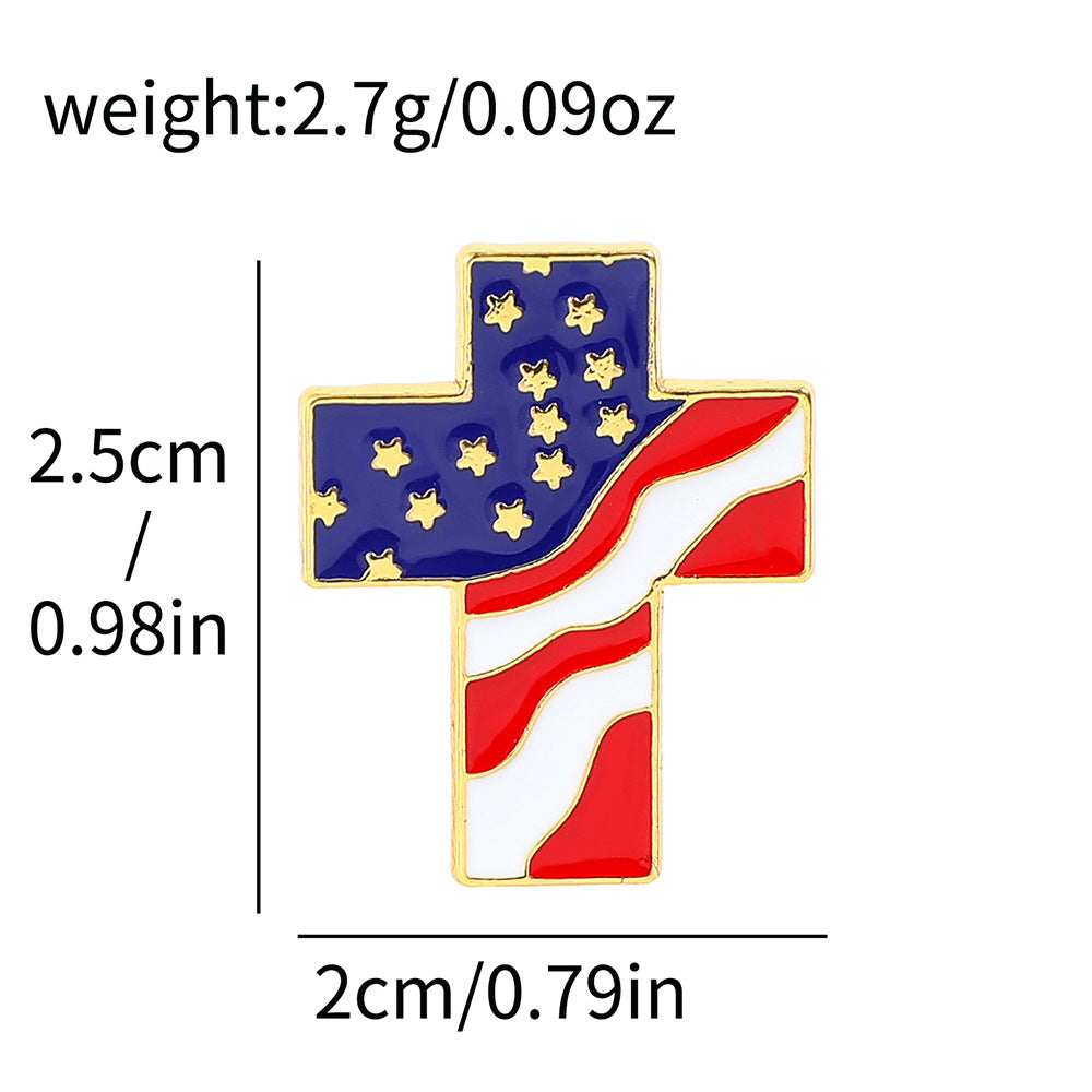 Serie Bandera Estadounidense, Insignia de Oro con la Letra M, Broche de Aleación para el Día de la Independencia