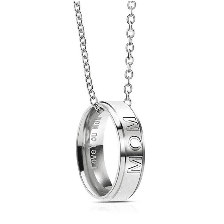 Ornament Mutterring Titanstahl-Anhänger Halsschmuck Abnehmbarer Dual-Use-Schmuck