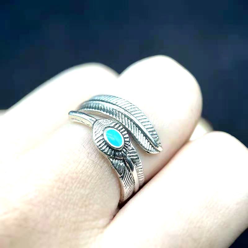 Feder Herren- und Damenring Schmuck Blattring