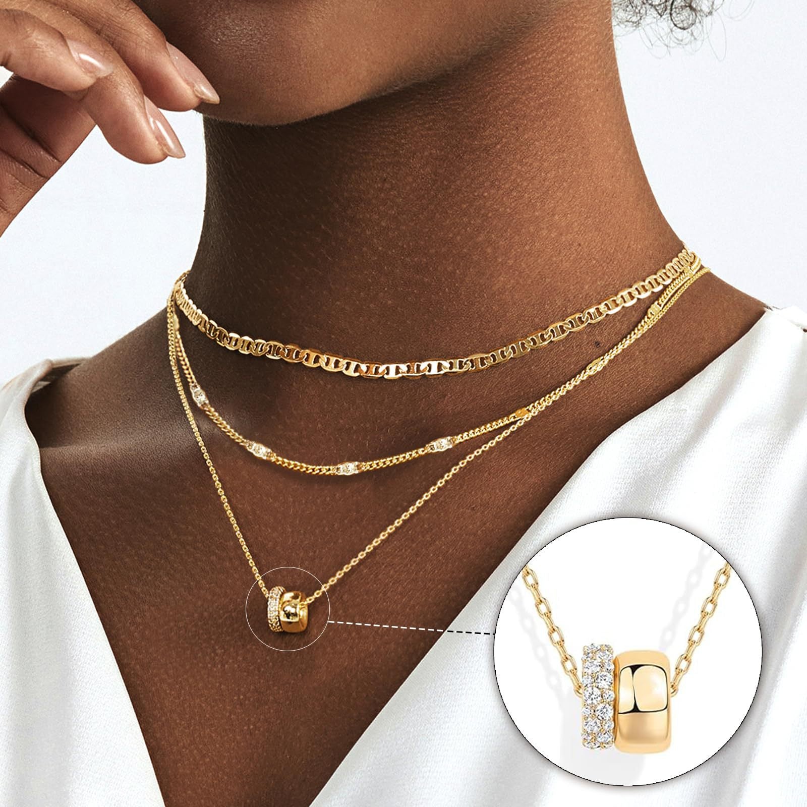 Halskette Zirkonia-Halsketten-Set Damen