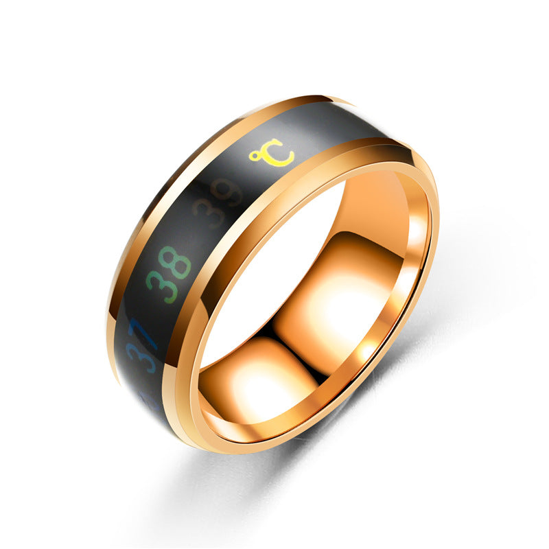 Anillo de pareja con temperatura inteligente, nuevo, de moda, anillo con indicador de temperatura del estado de ánimo