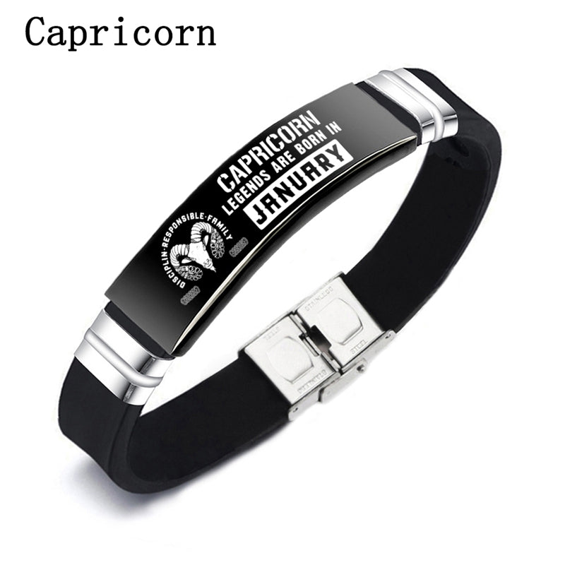 Schwarze 12 Sternzeichen Armbänder für Damen und Herren