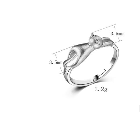 Niedliches Katzen-Schmuckset - Ring - Ohrringe - Halskette