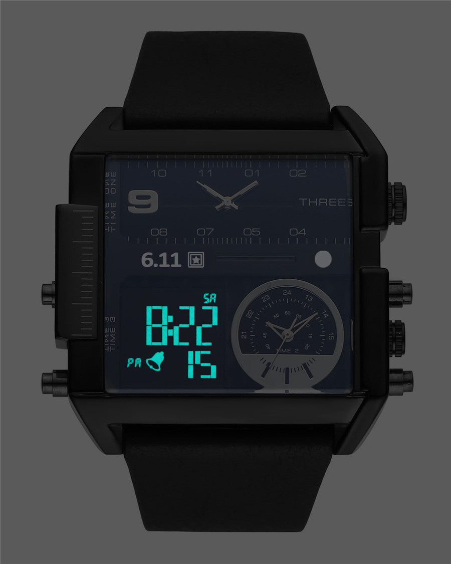 Reloj electrónico 611 fecha 8145 cuenta regresiva impermeable retroiluminación luminosa doble pantalla