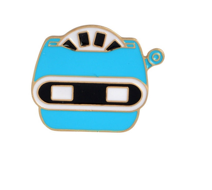 Broche de dibujos animados creativo de avión, astronauta, robot y planeta goteando