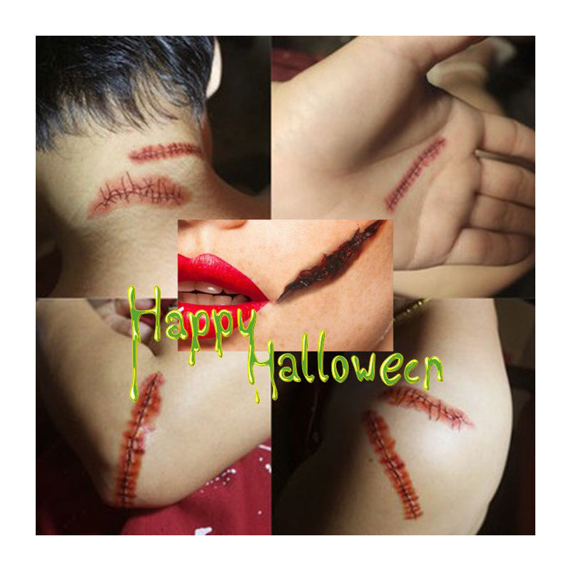 Pegatina de tatuaje de herida de Halloween
