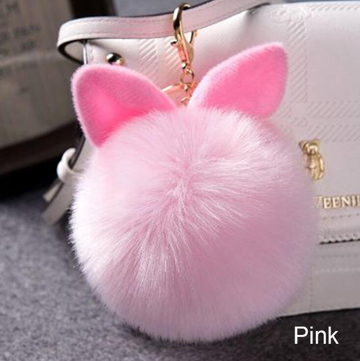Colorful Bunny Fur Keychain