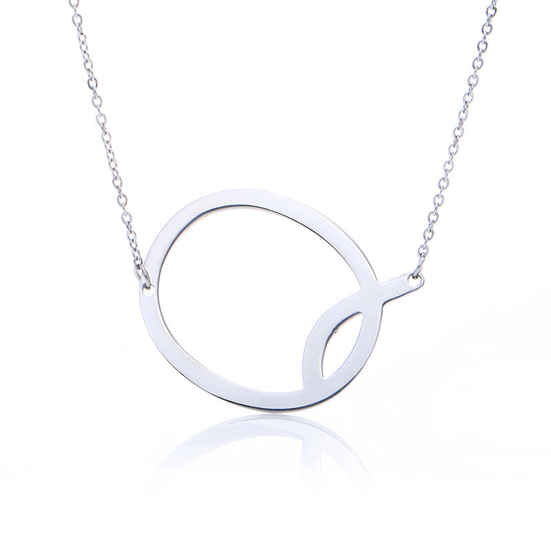 Fabuloso collar con colgante de letra inicial de acero inoxidable chapado en oro rosa