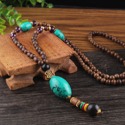 Retro Buddha Perlen Pulloverkette