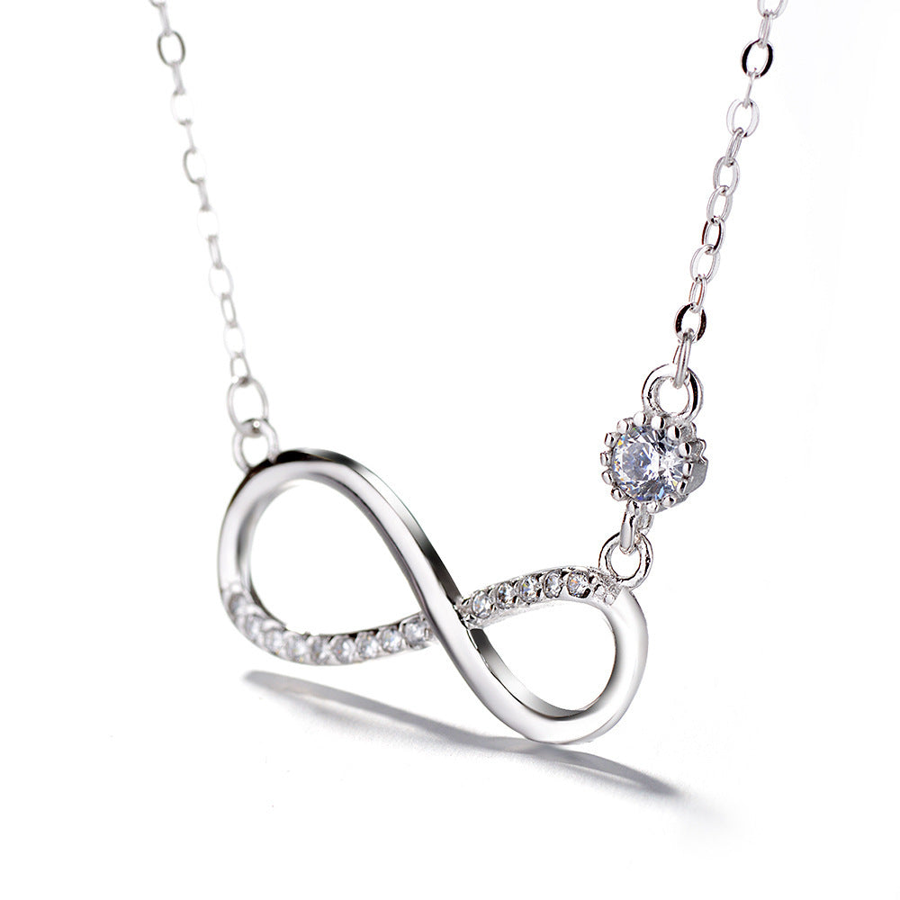 Collar de plata de ley 925 con baño de platino