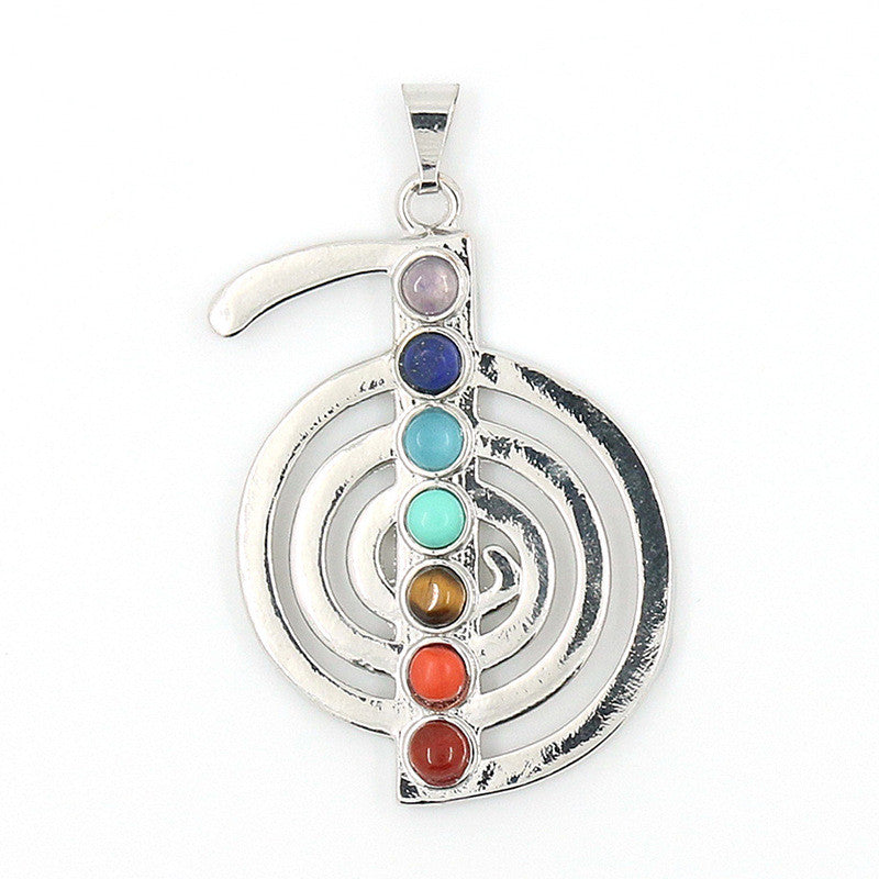 Yoga Sieben Chakra Halbedelstein-Anhänger