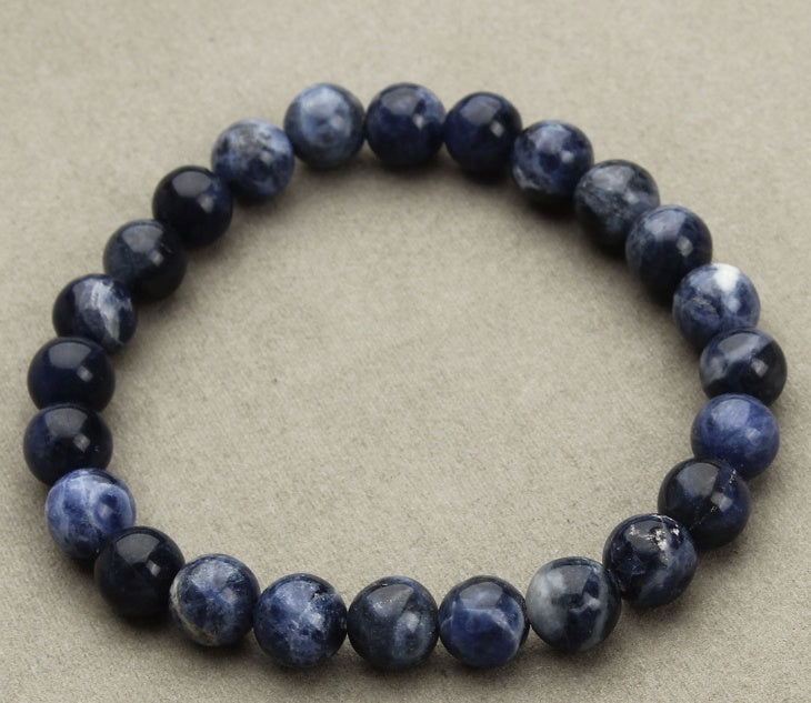 Pulsera de cuentas redondas de piedra arenisca azul aventurina