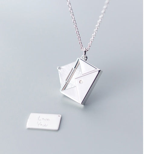 Individuelle Halskette mit Gravur: 6 Buchstaben, 925er Sterlingsilber, Damen-Briefumschlag-Anhänger, bestes Geschenk für Freundin