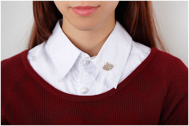 Trendy Jewelry GoldSilver Color Crown Shape Unisex's Pin Brooch For Gift Christmas