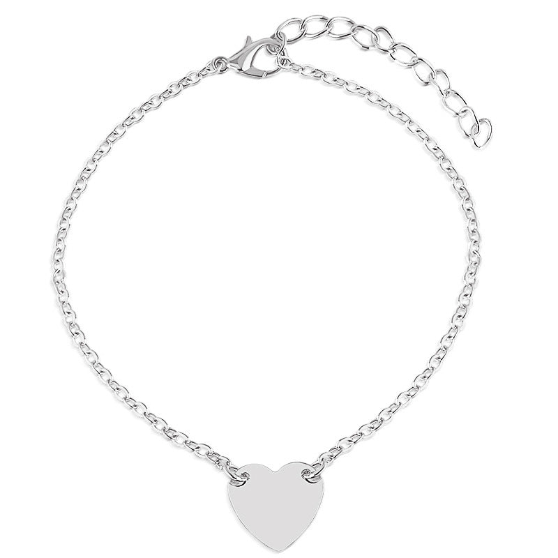Pulsera tobillera con dije de corazón sencilla