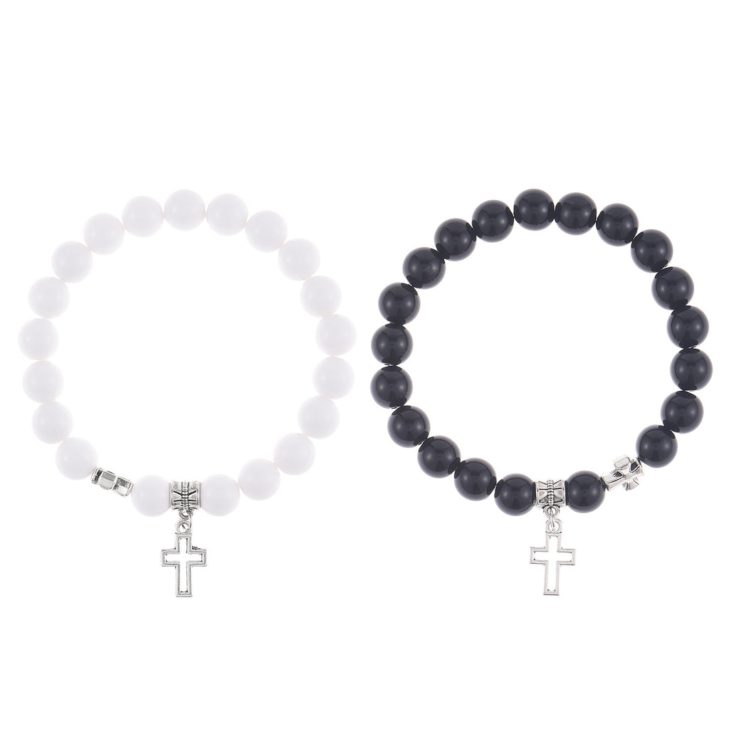 Pulsera de Cuentas de Colores con Cruz Hueca