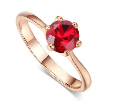 Anillo de oro rosado y circonita