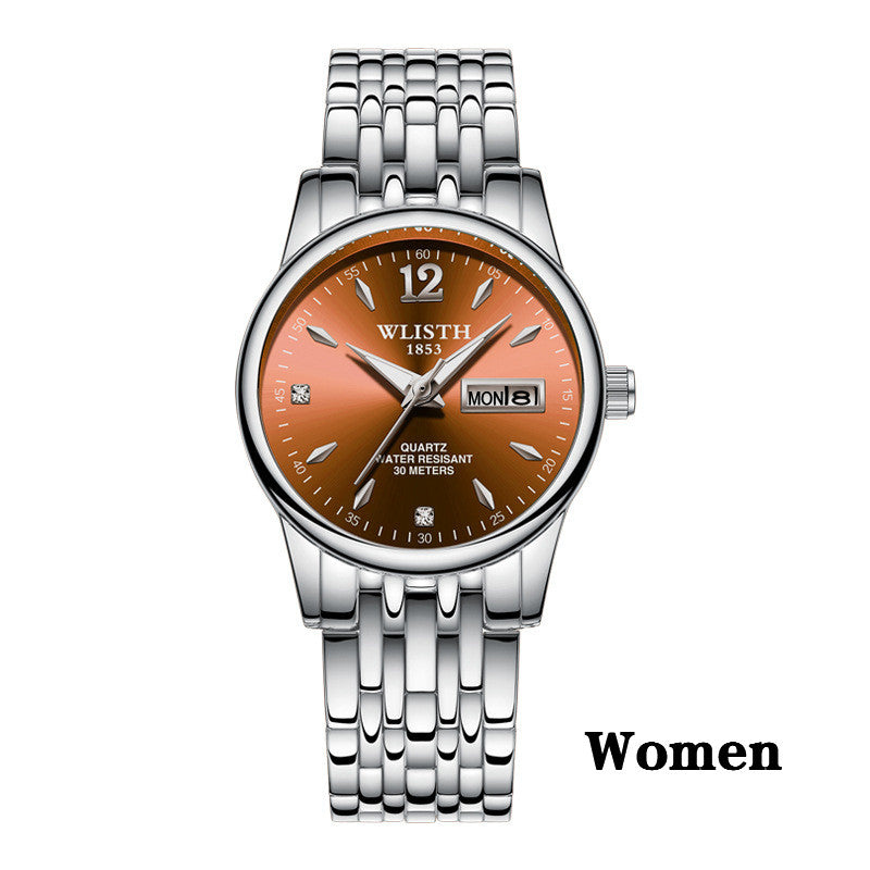 Damenuhr Rose Gold Edelstahl WLISTH Marken Mode Damen Armbanduhr Wochen Datum Quarz Uhr Weibliche Luxusuhren