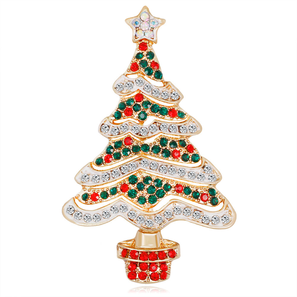 Rhinestone Christmas Tree Brooch