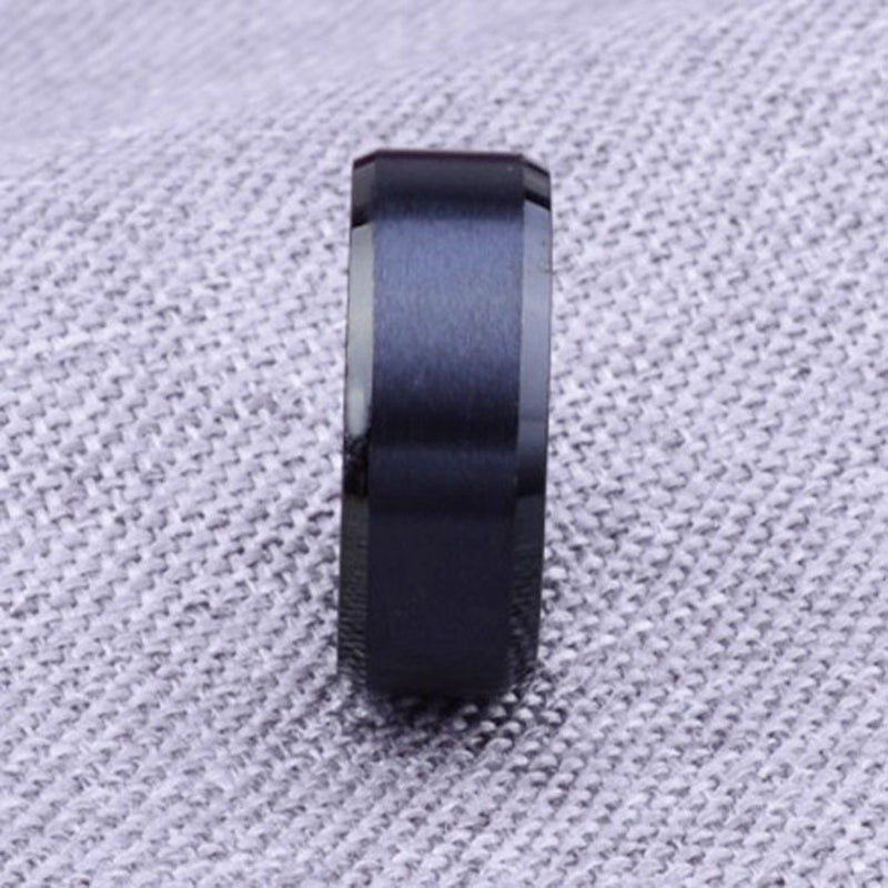 Einfacher Ring Mattiertes Paar Ring Persönlichkeit Edelstahlring