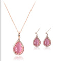 neue Mode europäische und amerikanische Braut Halskette Ohrringe zwei Sets Damen Kristallschmuck-Set