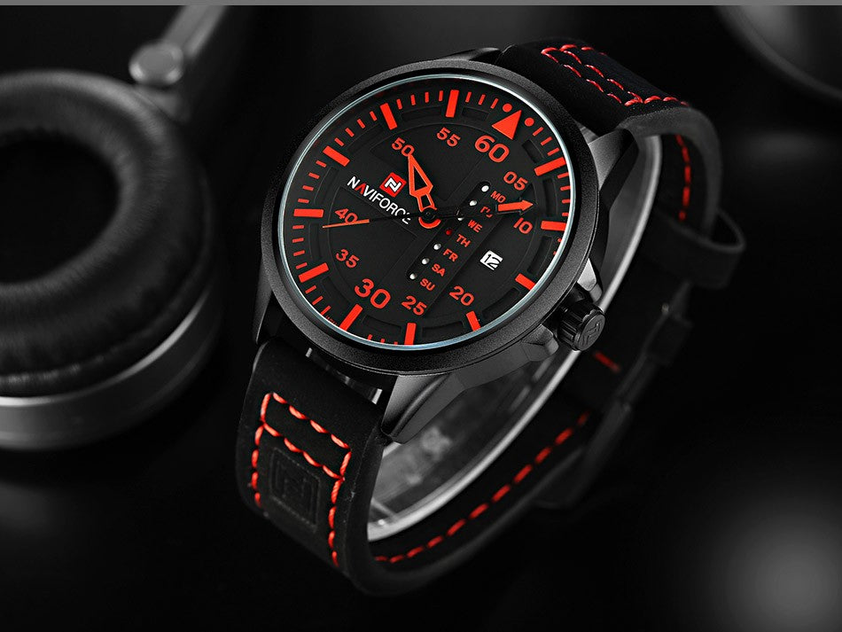 Top Luxusmarke NAVIFORCE Herren Sportuhren Herren Quarz Datum Uhr Mann Leder Armee Militär Armbanduhr Relogio Masculino