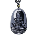 Energieheilung Natur Schwarz Obsidian Buddha Halskette