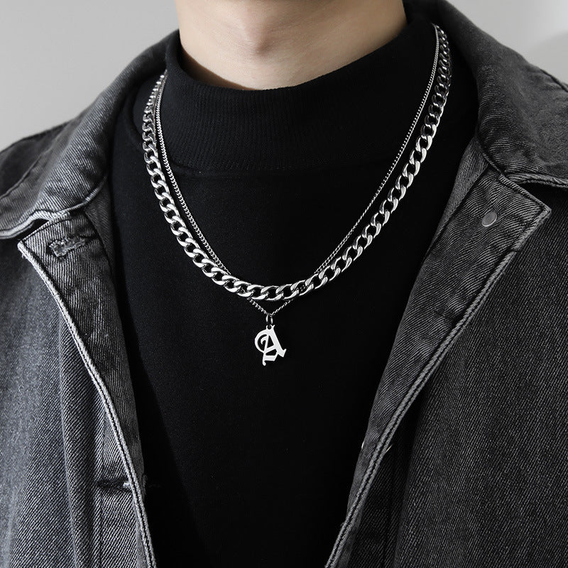 Ins Style Letter Necklace Titanium Steel