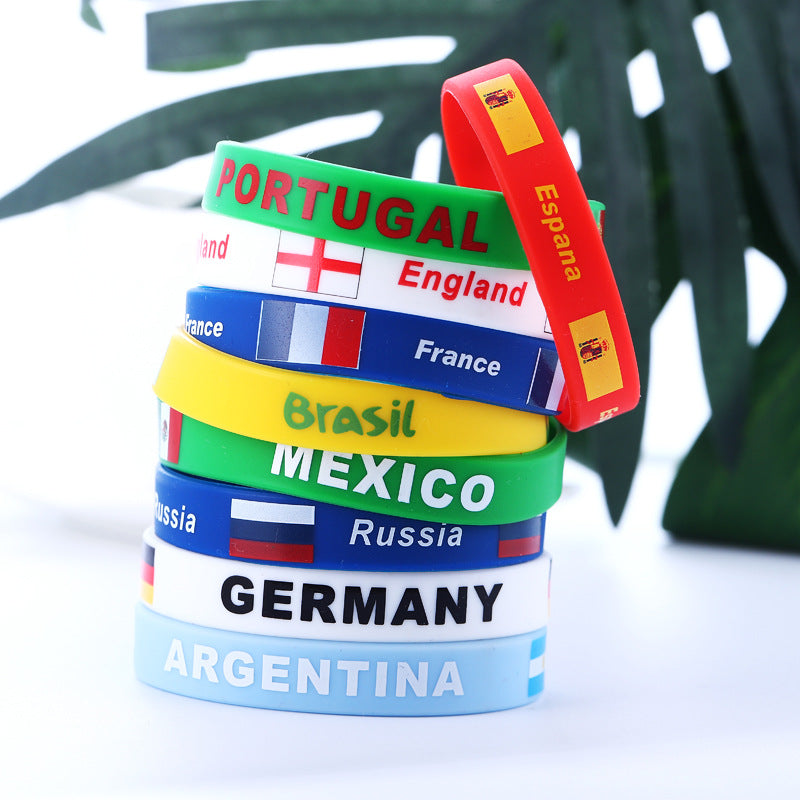 Pulsera de silicona de fútbol de la Copa Mundial de Qatar Pulsera deportiva