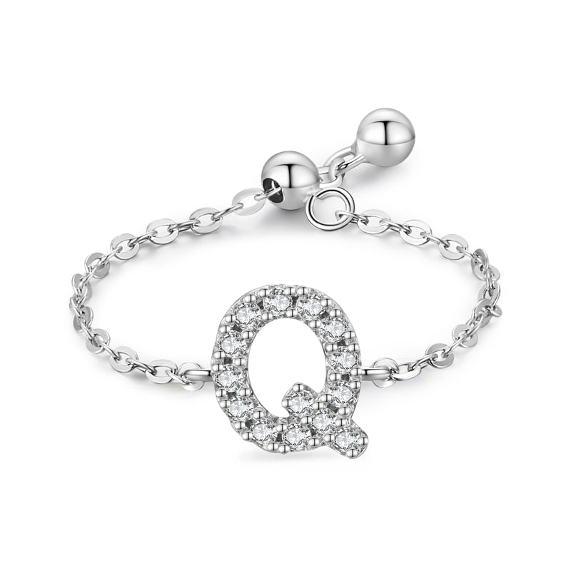 Brief-Kettenring Damen Mode Nische Design Liebe Dünner Ring Schmuck