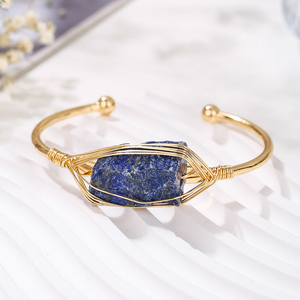 Womens Natural Crystal Bracelet Freeform Tumbled-stone Bracelet