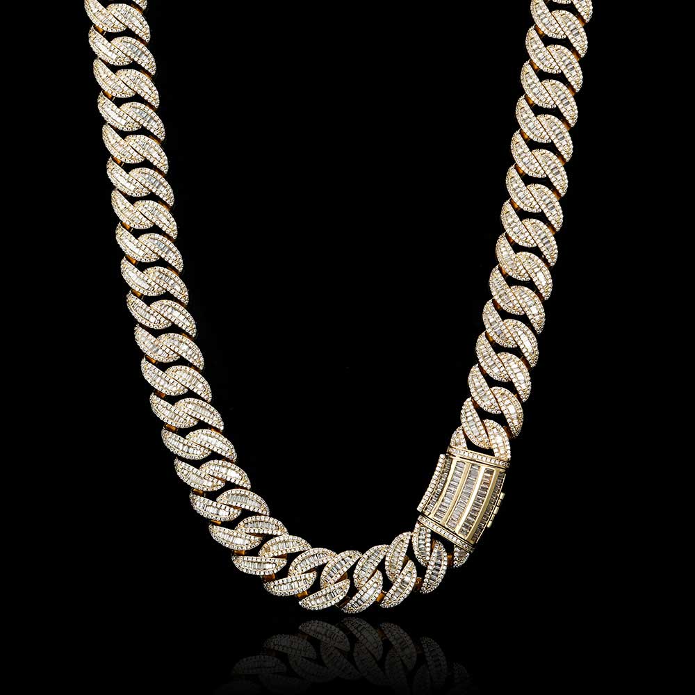 Hip Hop 15mm20mm Halskette Miami Schnalle Kubanische Kette Echt Vergoldet Armband