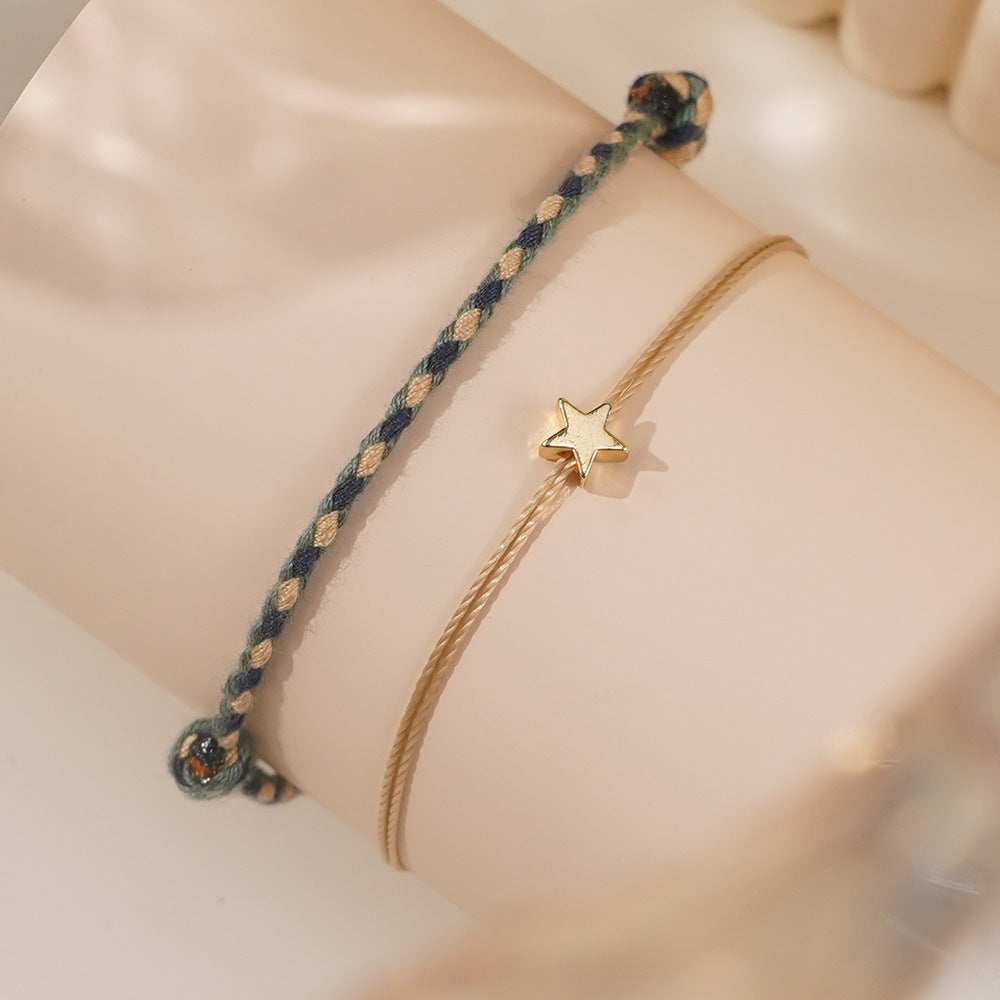 Cross-border Hot Selling Fashion Simple Handmade Woven Four-color Bracelet Couple Girlfriends Gifts For Men And Women XINGX Bracelet